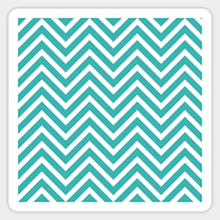 Turquoise Sea Green and White Chevron Pattern Sticker